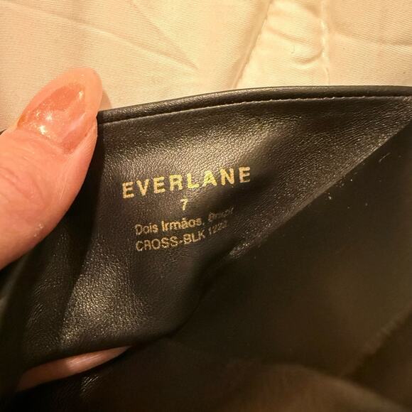 Everlane Day Crossover Sandal Black Leather Flat Slide Size 7 New Comfortable - Picture 6 of 7